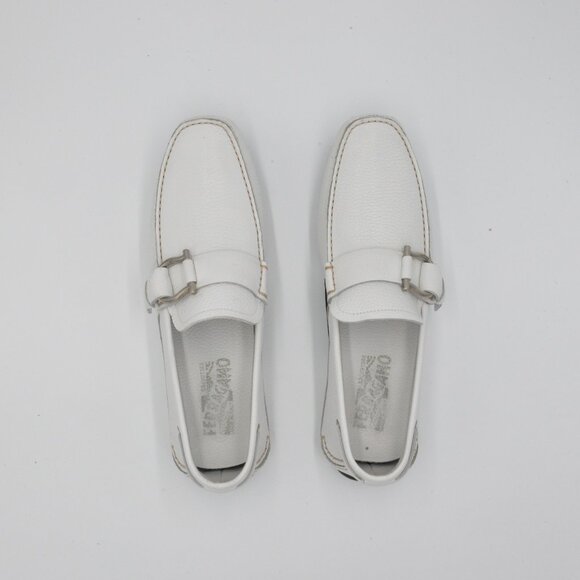 Salvatore Ferragamo White Cabo Loafers 7 M size - Picture 5 of 7